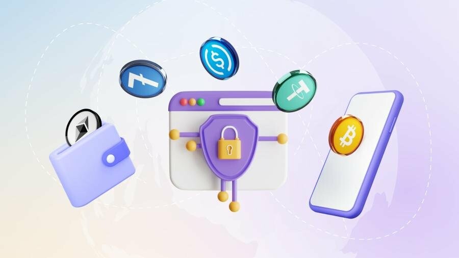 интерфейс мобильного криптокошелька на телефоне