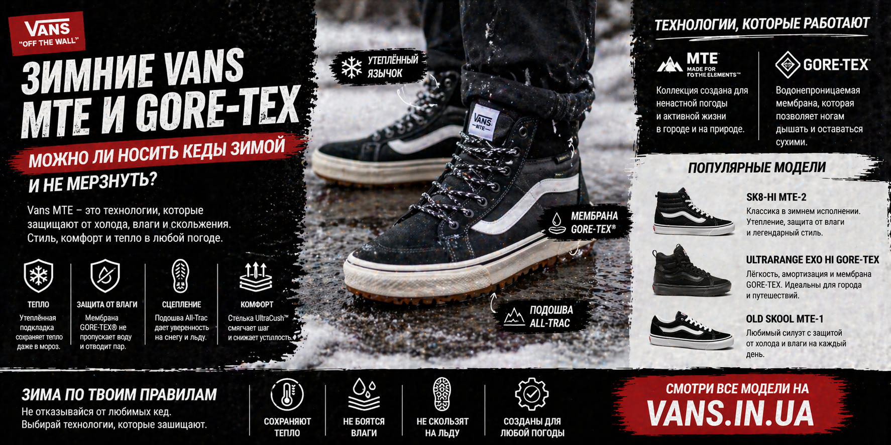 Зимние Vans MTE и Gore-Tex: можно ли носить кеды зимой и не мерзнуть
